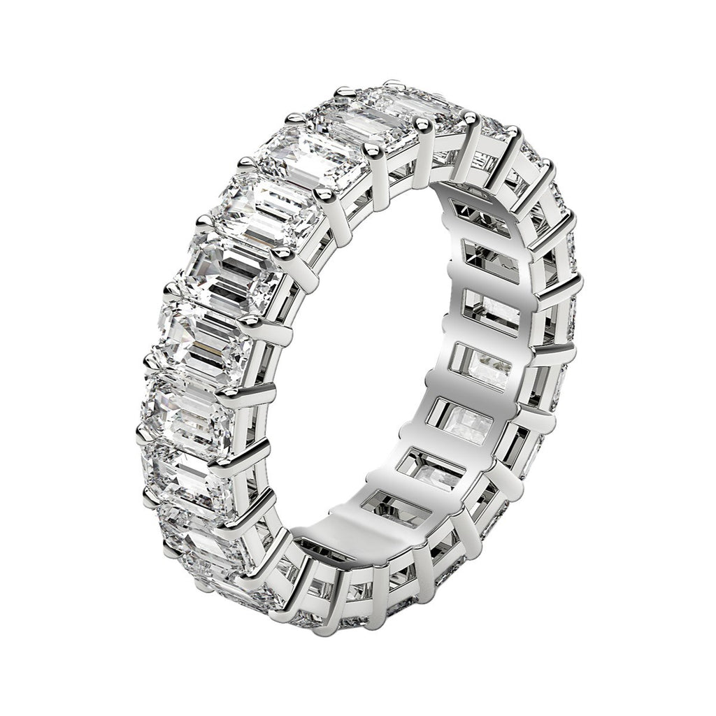 2.00ct Emerald Cut Diamond Eternity Ring — Band Width Close-Up, DEEVE
