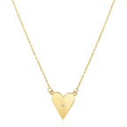 High Polish Elongated Heart Necklace in 14K Yellow Gold