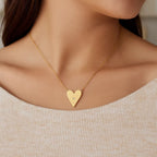 High Polish Elongated Heart Necklace in 14K Yellow Gold