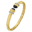 Black Onyx Art Deco Open Cuff in 14K Yellow Gold | 6mm