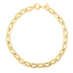 Oval Domed Paperclip Bracelet In 14K Yellow Gold