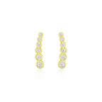 Graduated Circles Climber Earrings Cubic Zirconias | 14K Gold