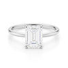2.ct Emerald Cut Lab Grown Diamond Solitaire Ring in 14K White Gold | IGI Certified