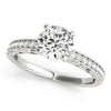 Milgrain Diamond Engagement Ring in 14K White Gold | 1.11 Cttw