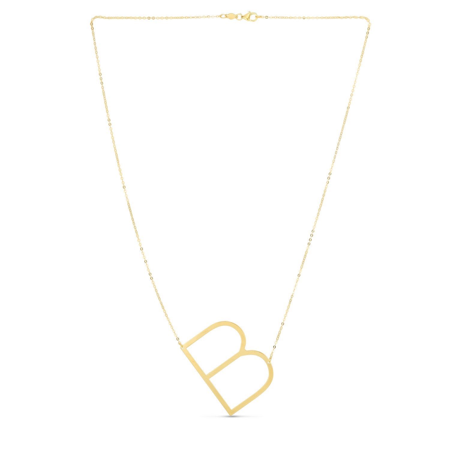 14K Yellow Gold Yours Truly Large Initial B Necklace