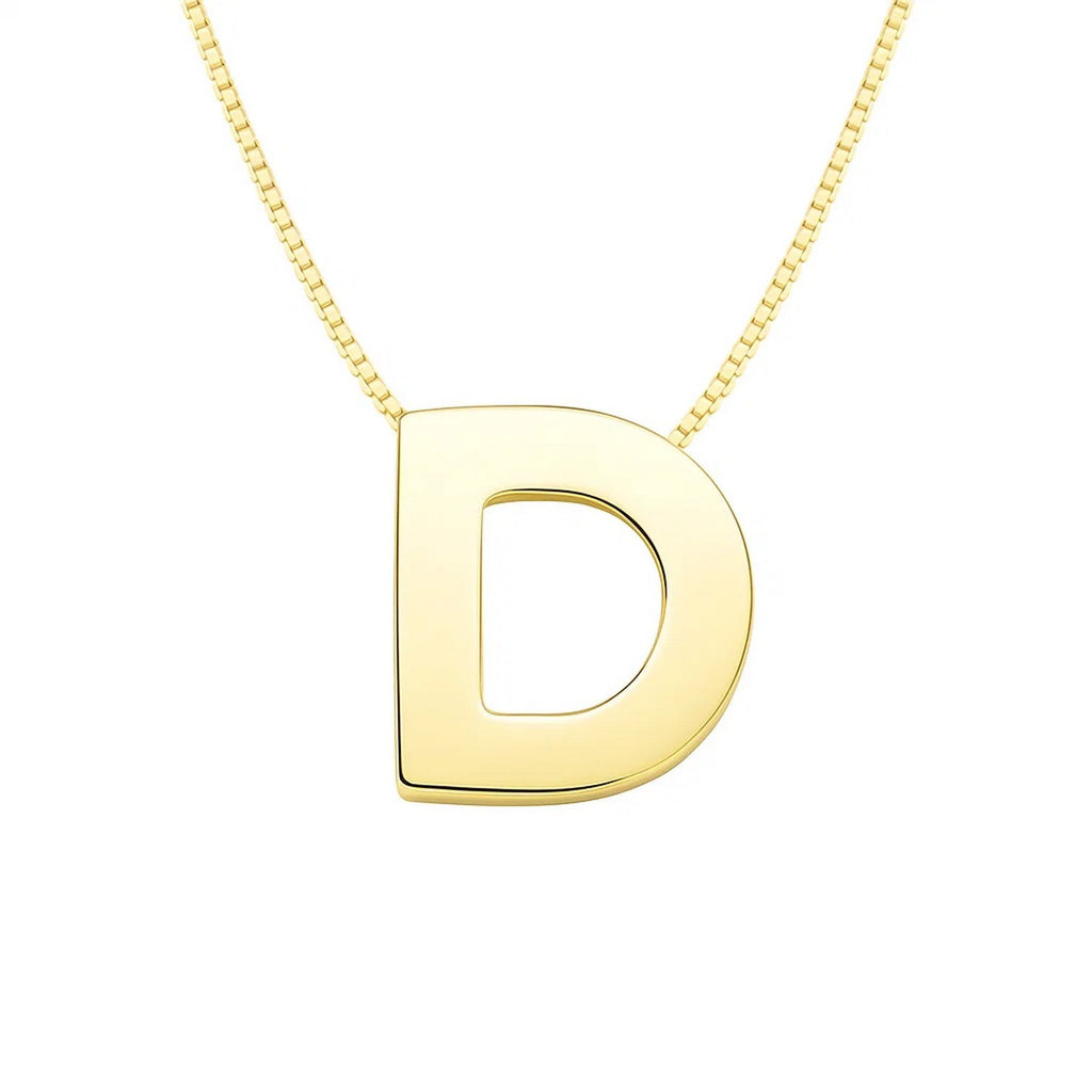 14K Yellow Gold Yours Truly Block Letter Initial D Necklace