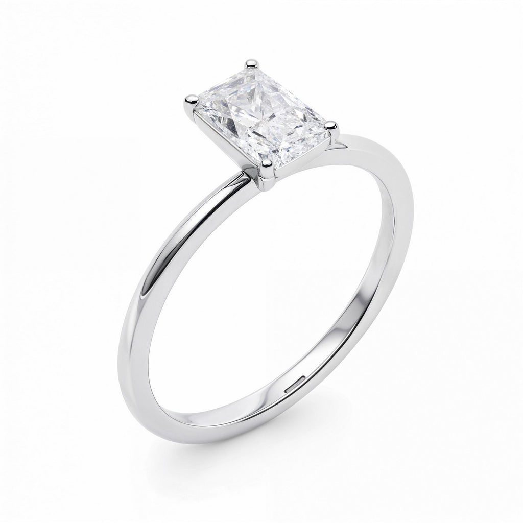 1ct Radiant Lab Grown Diamond Ring | 14K Gold