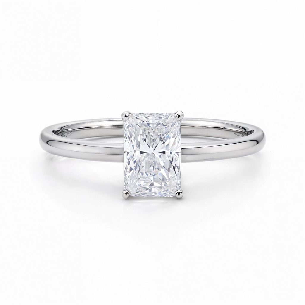 1ct Radiant Lab Grown Diamond Ring | 14K Gold