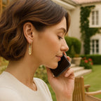 Huggie Hoop Earrings Paperclip Link Drops | 14K Gold