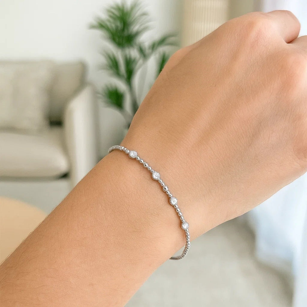 Classic Beaded Bracelet in 14K Gold