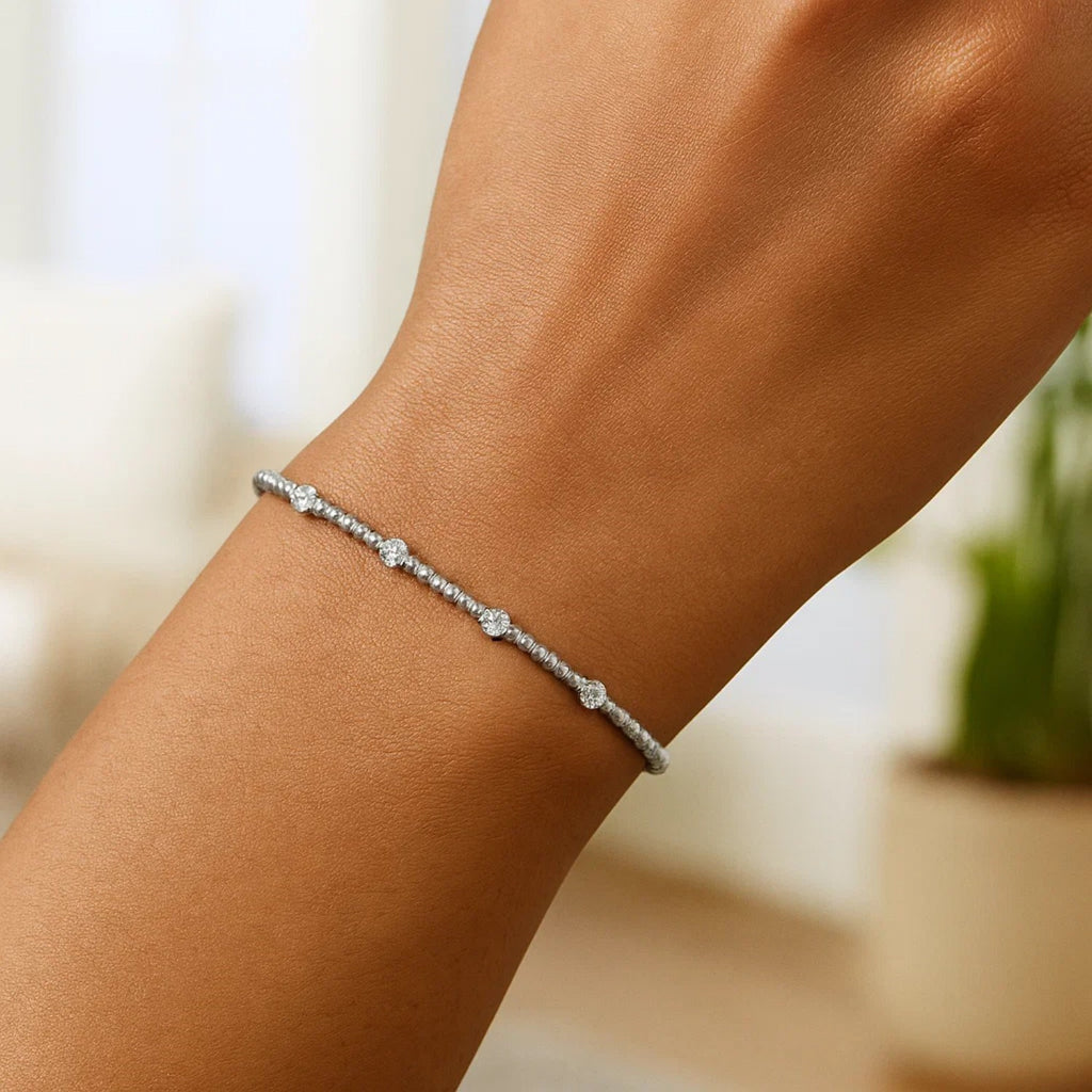 Classic Beaded Bracelet in 14K Gold