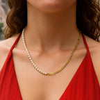 Pearl and Paperclip Necklace