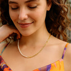 Pearl and Paperclip Necklace