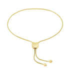 adjustable 14k yellow gold lariat heart bracelet