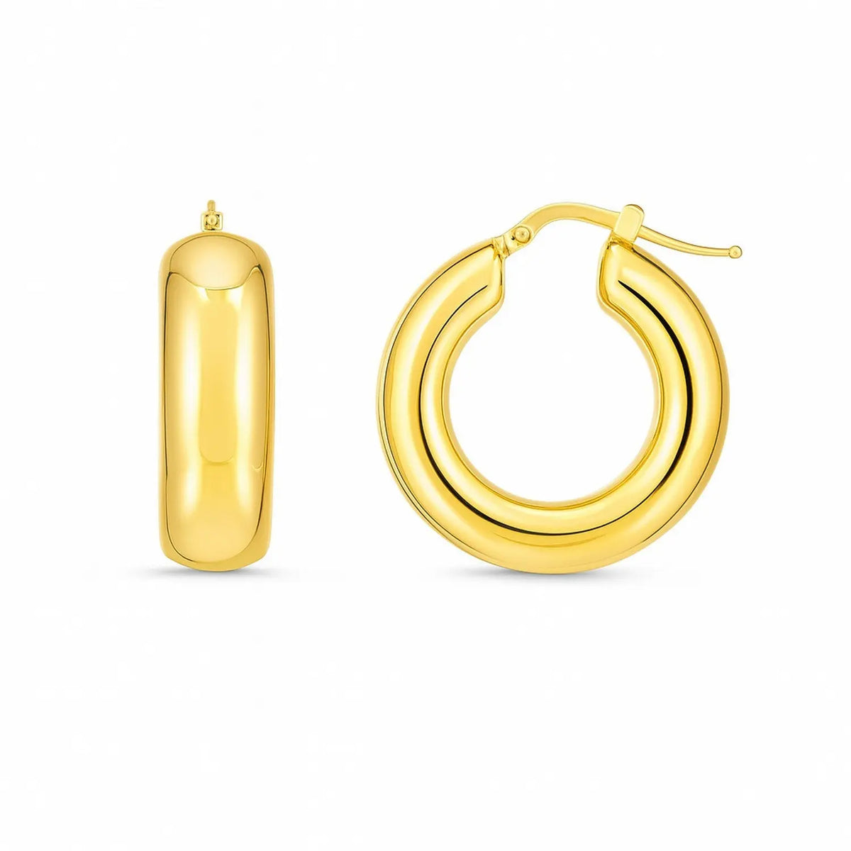 Medium Puffy Hoops | 14K Gold  Hoop Earrings DEEVE