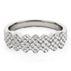 Wide Diagonal Pattern Diamond Ring in 14K White Gold