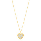 Checkered Heart Necklace in 14K Yellow Gold