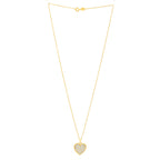 Checkered Heart Necklace in 14K Yellow Gold