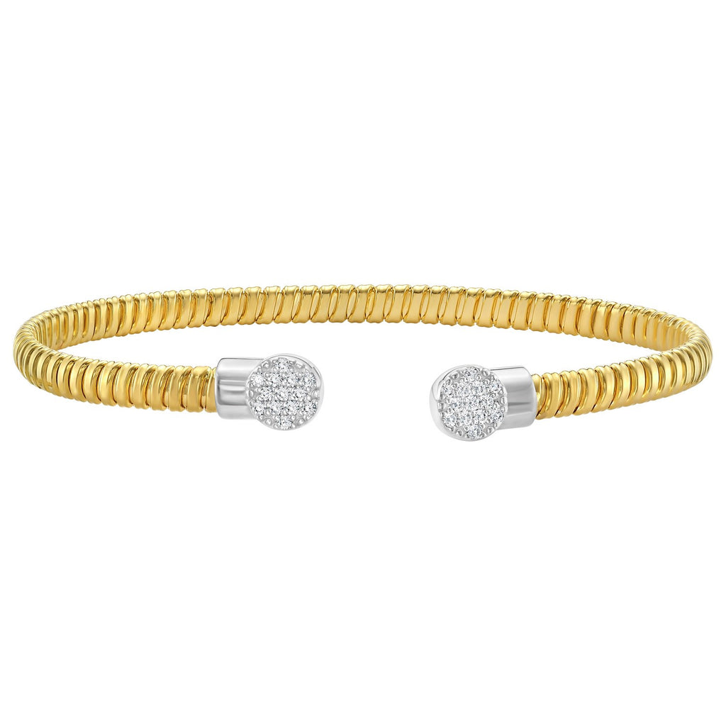 Round End Tubogas Cuff Bangle in 14K Yellow Gold