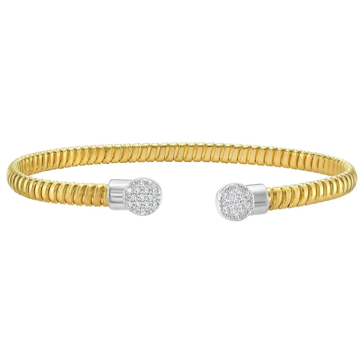 Round End Tubogas Cuff Bangle in 14K Yellow Gold  Bangles DEEVE