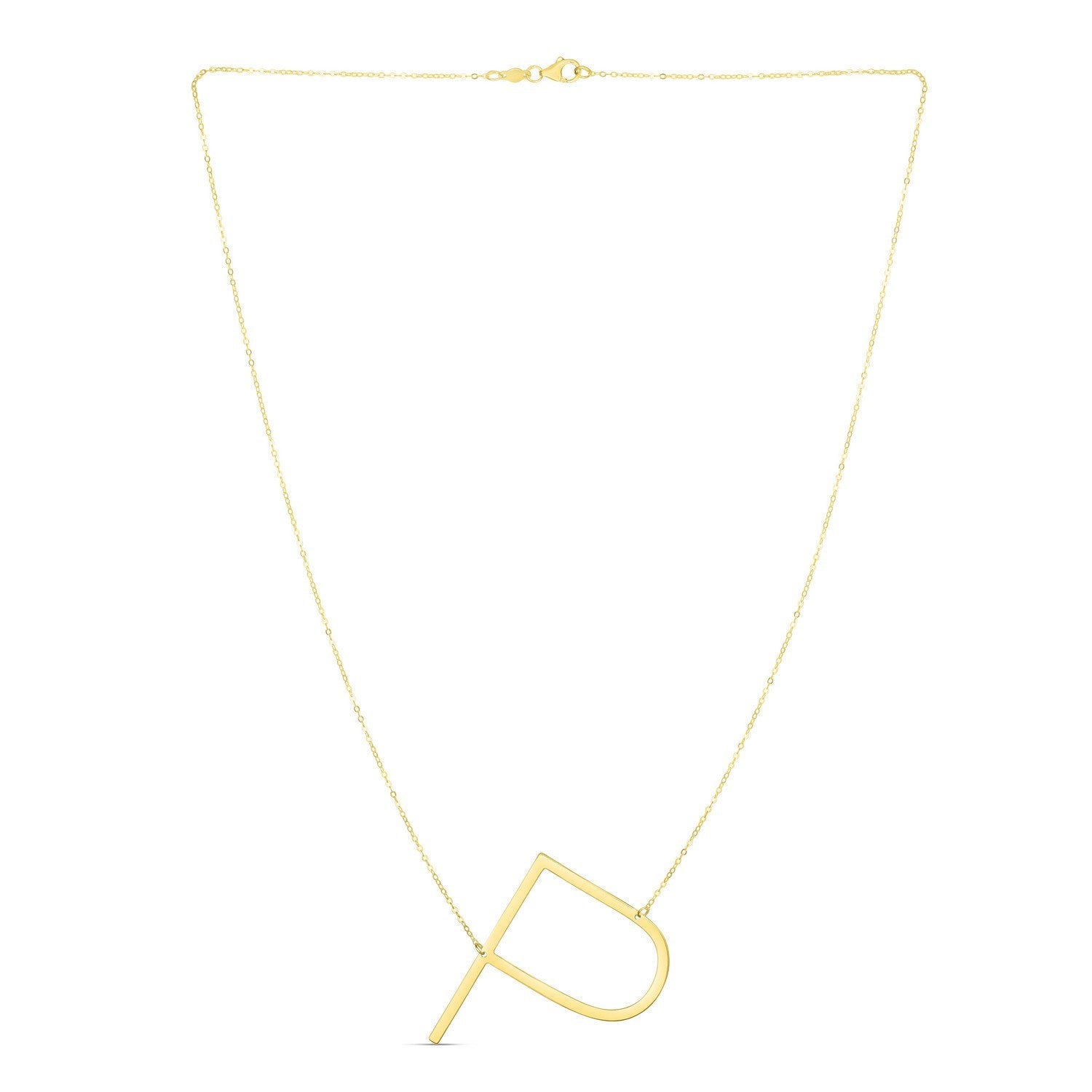 14K Yellow Gold Yours Truly Large Initial P Necklace