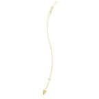 Elongated Heart And Bead Station Necklace in 14K Yellow Gold
