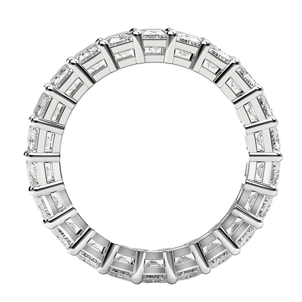 4.00 ct Emerald Cut Lab Grown Diamond Eternity Ring in 14K White Gold