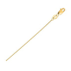 Front view of 14K yellow gold bead chain, 2.50mm