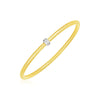 Front view of 14K yellow gold diamond stretch bangle, 3.00mm