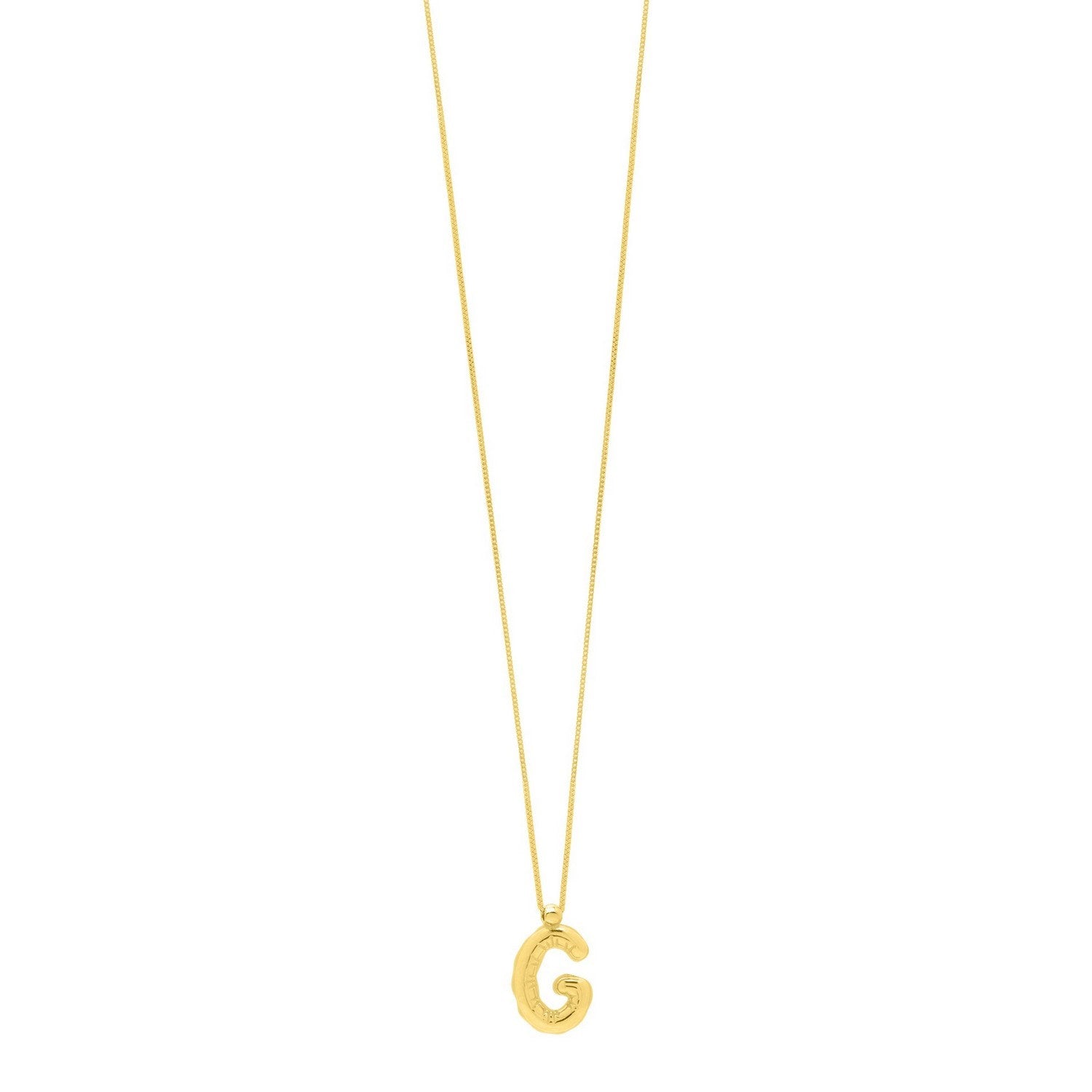 14K Yellow Gold Helium Initial G Pendant