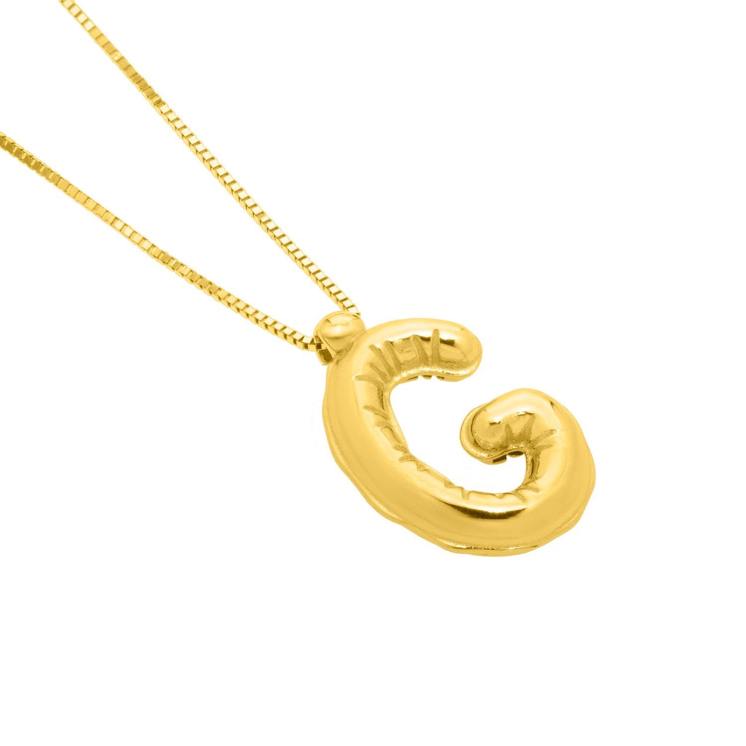 14K Yellow Gold Helium Initial G Pendant