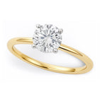 0.75ct Round Cut Lab Grown Diamond Ring in 14K Yellow Gold
