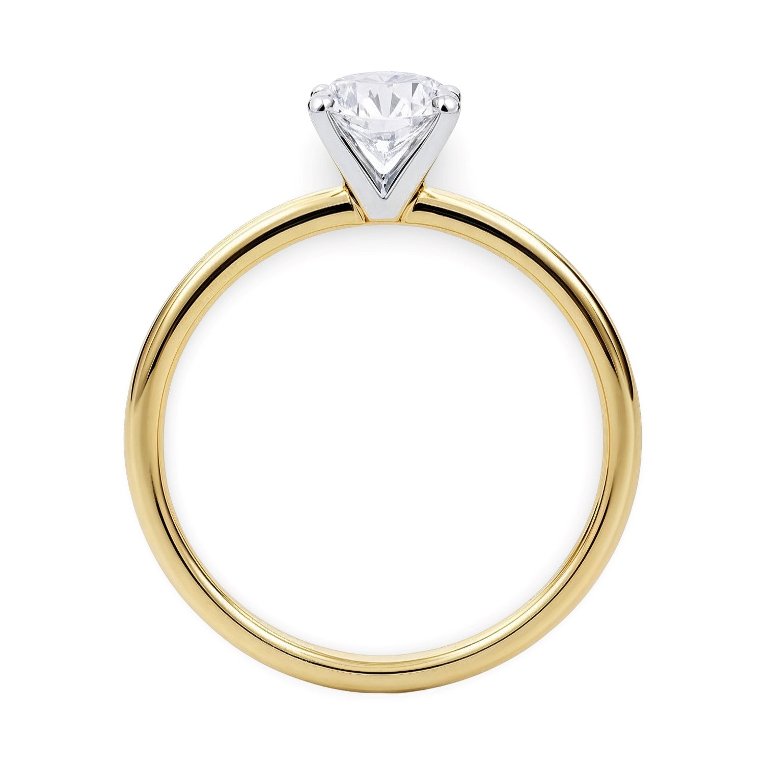 3/4 Carat Round Lab Grown IGI G/VS1 Diamond Solitaire Ring in 14K Yellow Gold