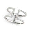 Diamond Parallel Dual Ring in 14K White Gold | Pavé