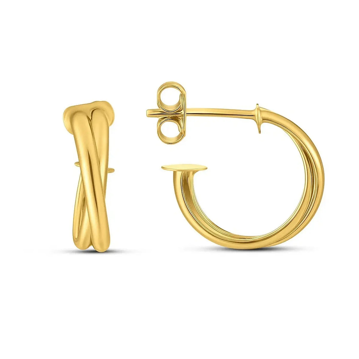 Crossover Hoops | 14K Gold  Hoop Earrings DEEVE