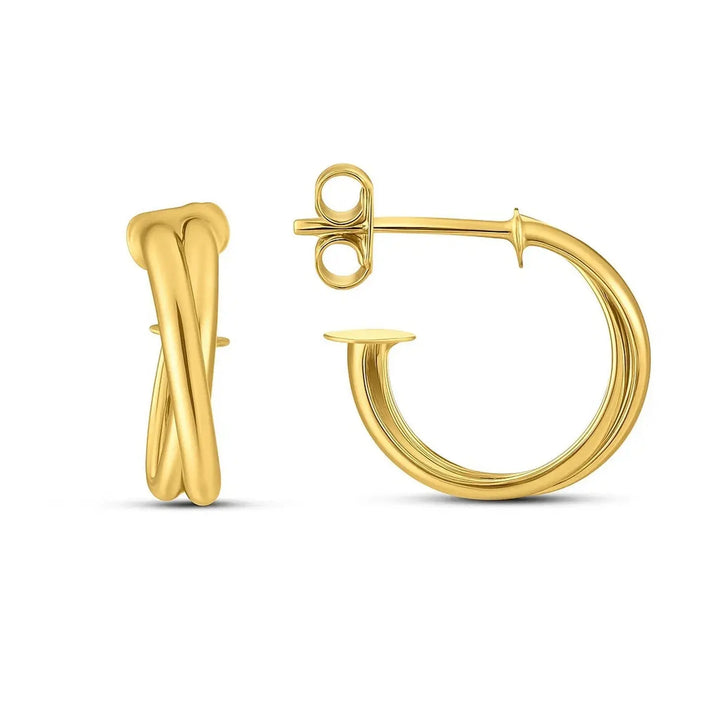 Crossover Hoops | 14K Gold  Hoop Earrings DEEVE