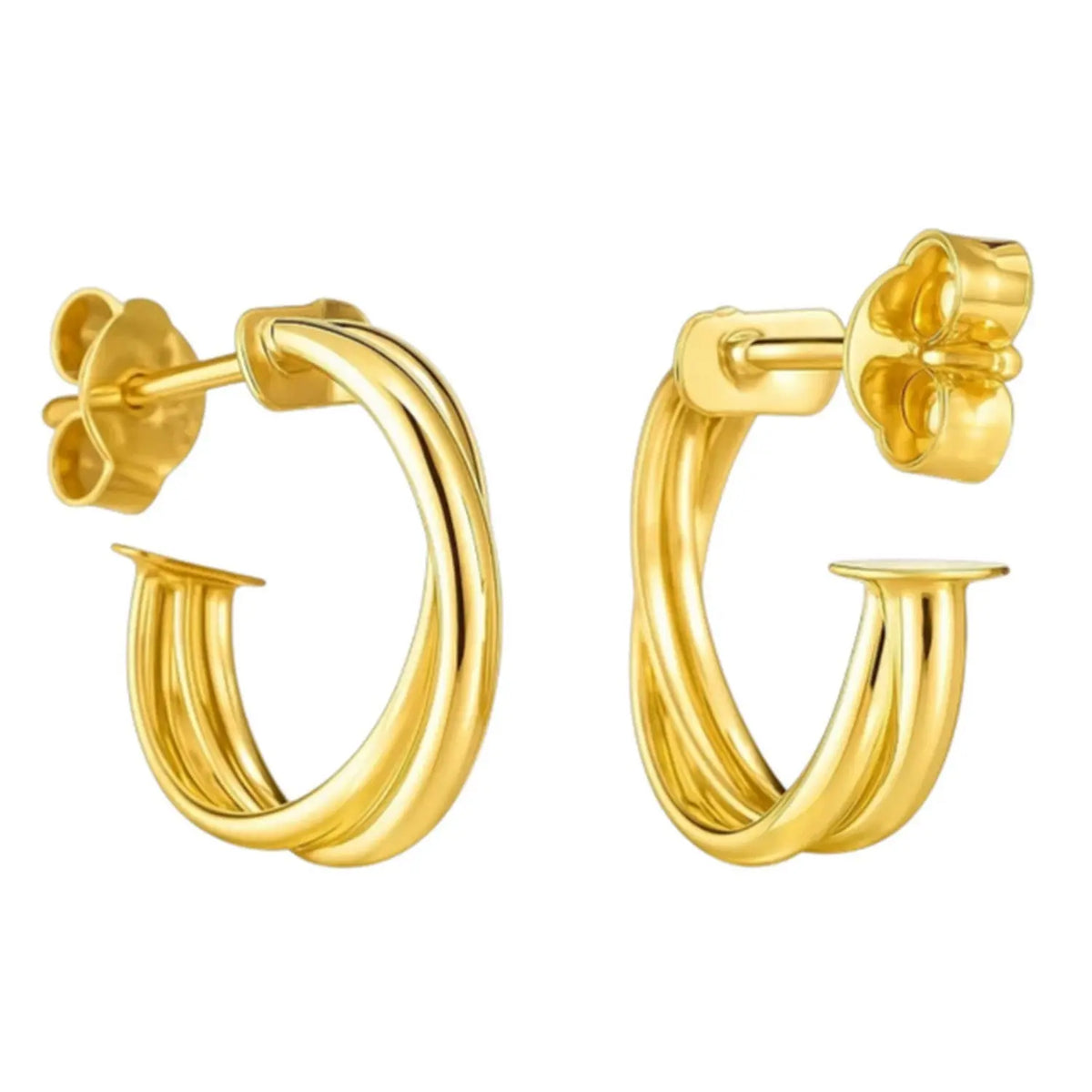 Crossover Hoops | 14K Gold  Hoop Earrings DEEVE