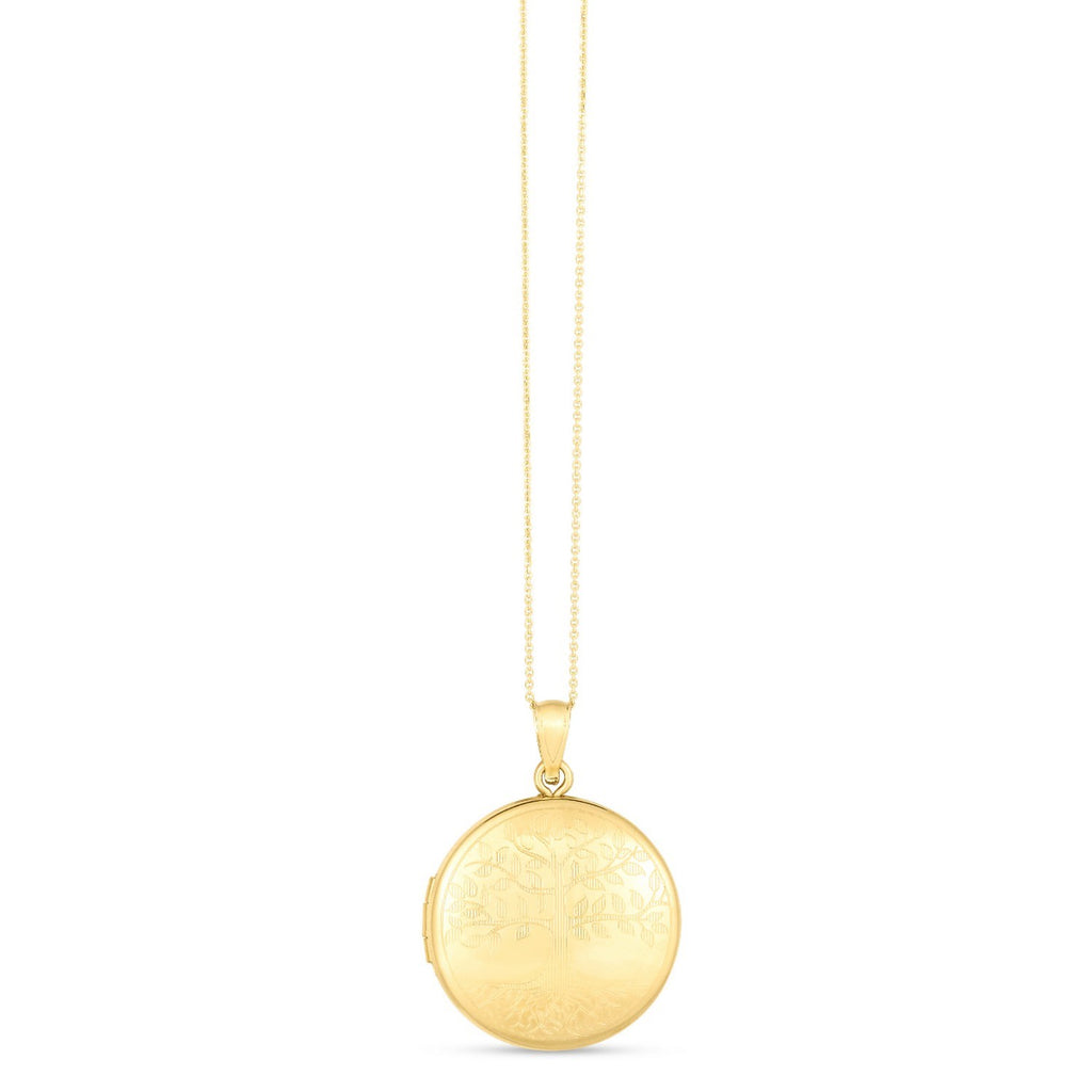 Tree Of Life Locket Necklace in 14K Yellow Gold