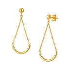 Curved Chain Drop Earrings | 14K Gold