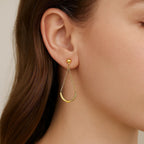 Curved Chain Drop Earrings | 14K Gold