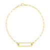 High Polish Paperclip Chain Bracelet in 14K Yellow Gold