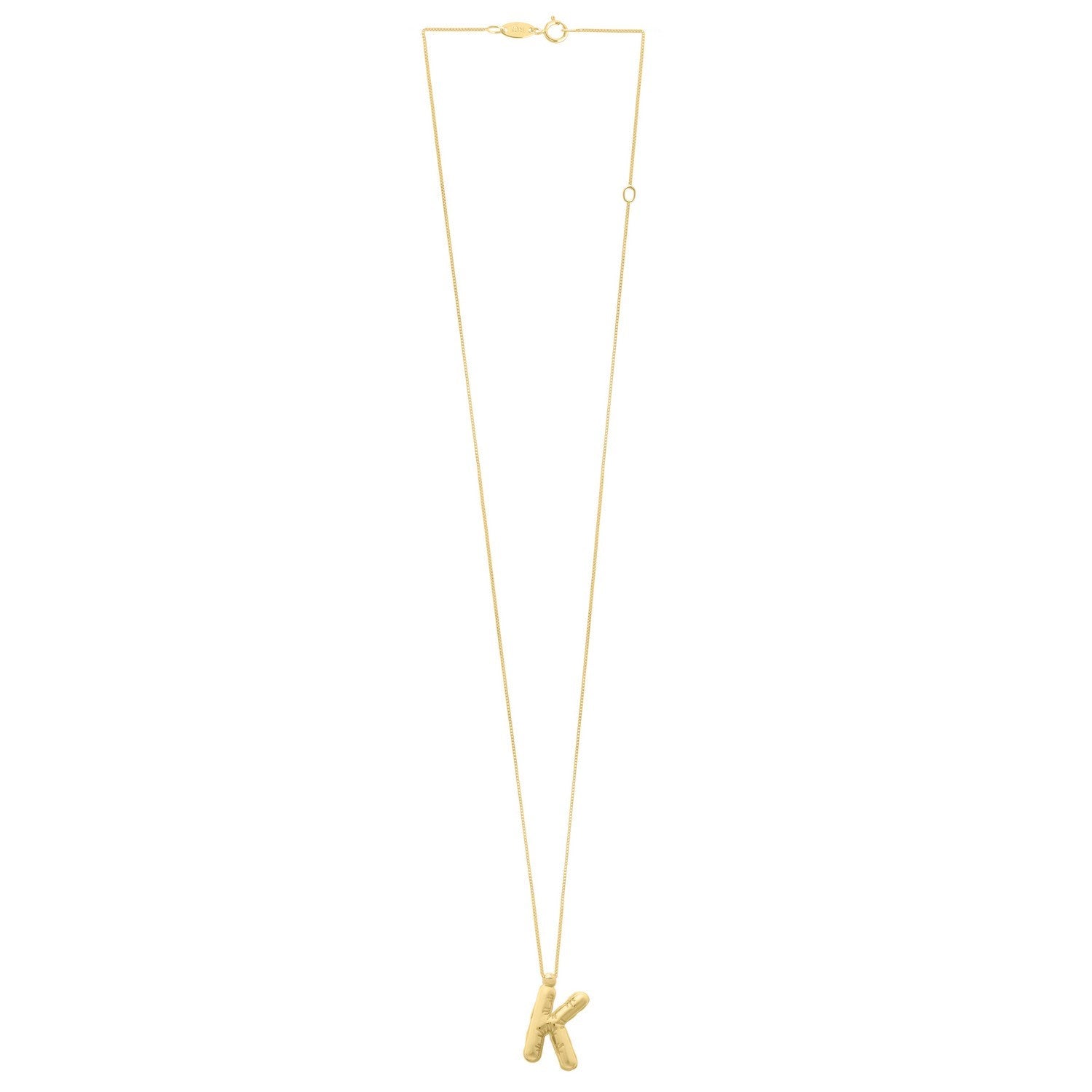 14K Yellow Gold Helium Initial K Pendant