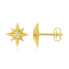North Star Diamond Stud Earrings in 14K Yellow Gold
