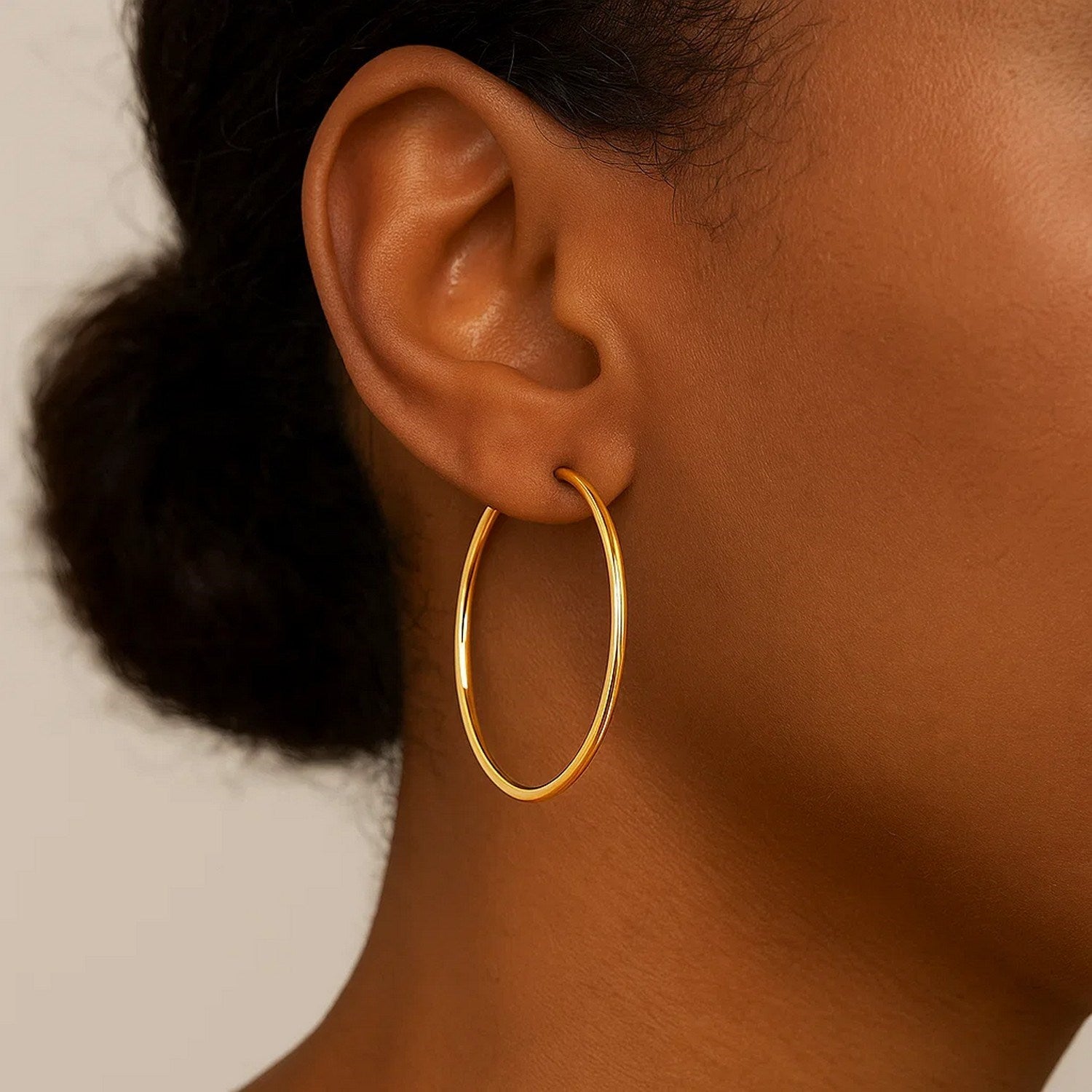 14K Yellow Gold Endless Hoop Earrings