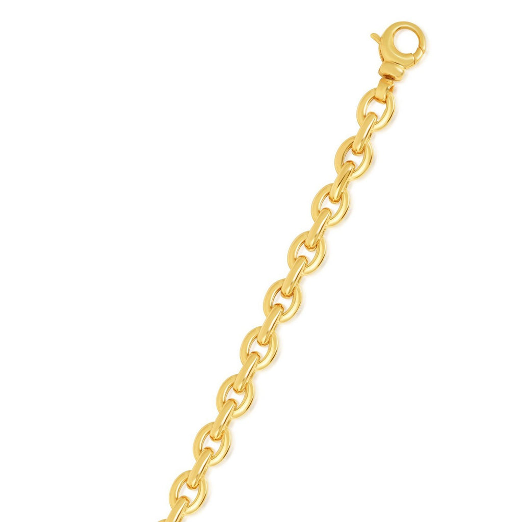 14k Yellow Gold Polished Oval Link Necklace