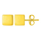 Polished Cube Earrings | 14K Gold