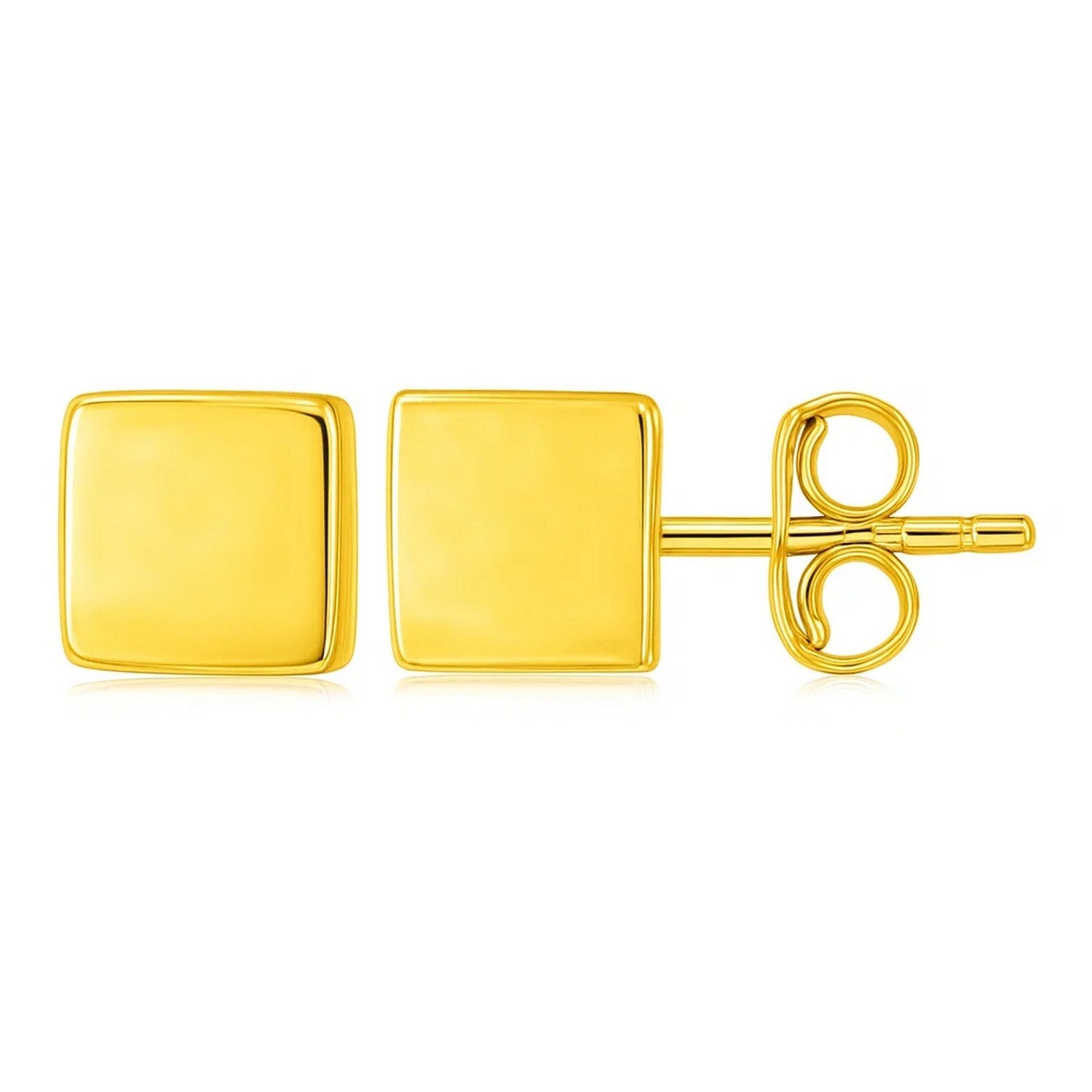 Polished Cube Earrings | 14K Gold