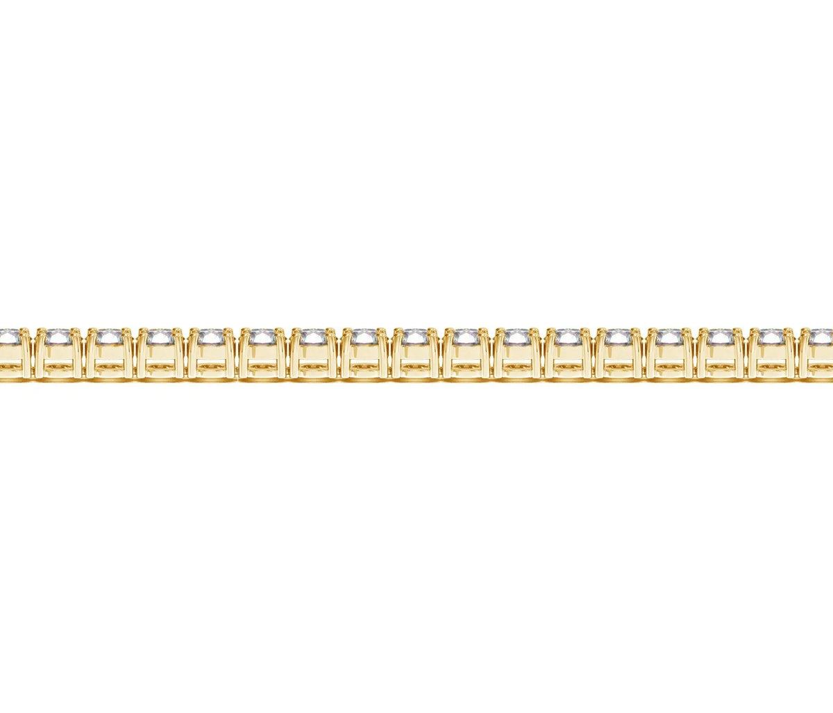 Wrist view of 6.00 ct lab-grown diamond tennis bracelet in 14K Solid Gold — DEEVE