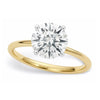 solitaire engagement lab grown round cut diamond ring in 14k yellow gold