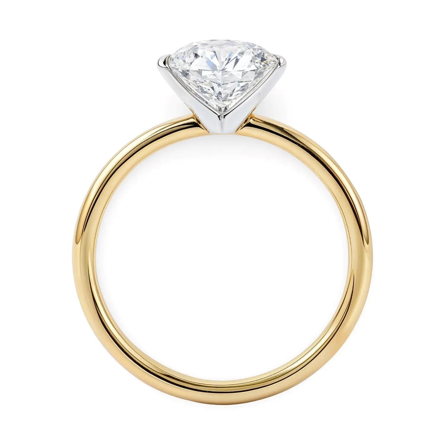 1.5 Carat Round Lab Grown Diamond Solitaire Ring in 14K Yellow Gold